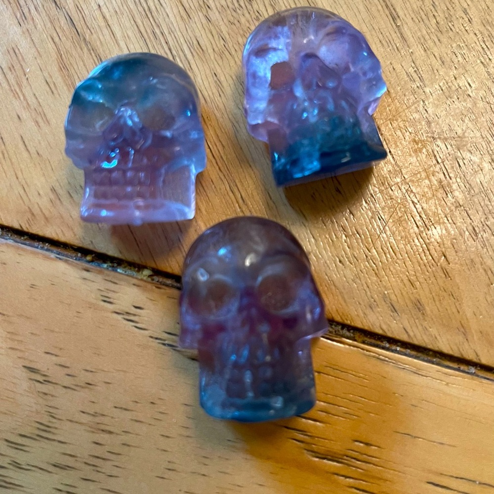 Fluorite carved skulls